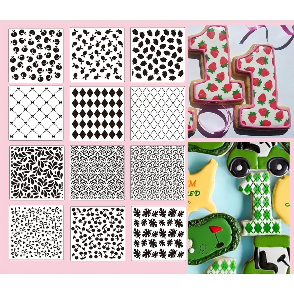 12-Pack Cookie Stencils Set Fl - Cookies Pack review and price