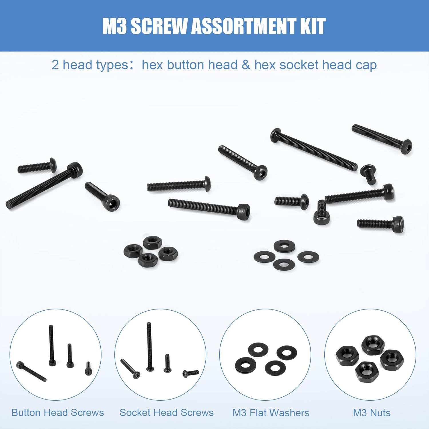 1600Pcs M3 Metric Screw Kit, 1 - Nuts Mix review and price